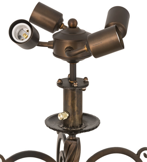 Meyda Lighting Clarice 72" 4-Light Light Burnished Antique Copper Floor Lamp With Vintage Copper Shade