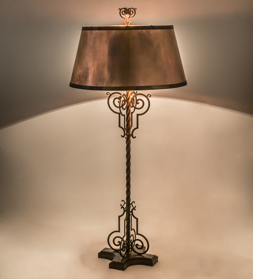 Meyda Lighting Clarice 72" 4-Light Light Burnished Antique Copper Floor Lamp With Vintage Copper Shade