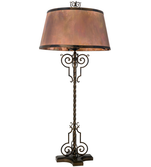 Meyda Lighting Clarice 72" 4-Light Light Burnished Antique Copper Floor Lamp With Vintage Copper Shade