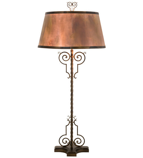 Meyda Lighting Clarice 72" 4-Light Light Burnished Antique Copper Floor Lamp With Vintage Copper Shade