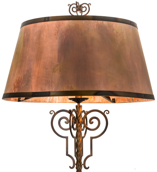 Meyda Lighting Clarice 72" 4-Light Light Burnished Antique Copper Floor Lamp With Vintage Copper Shade