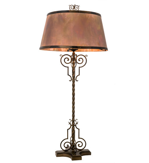 Meyda Lighting Clarice 72" 4-Light Light Burnished Antique Copper Floor Lamp With Vintage Copper Shade