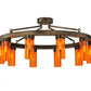 Meyda Lighting Clark 48" 10-Light Antique Copper Semi-flush Mount Ceiling Light With Coral Shade Glass