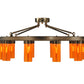 Meyda Lighting Clark 48" 10-Light Antique Copper Semi-flush Mount Ceiling Light With Coral Shade Glass