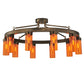 Meyda Lighting Clark 48" 10-Light Antique Copper Semi-flush Mount Ceiling Light With Coral Shade Glass