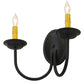 Meyda Lighting Classic 15" 2-Light Blackwash Wall Sconce With Ivory Faux Candlelight