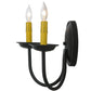 Meyda Lighting Classic 15" 2-Light Blackwash Wall Sconce With Ivory Faux Candlelight