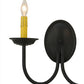 Meyda Lighting Classic 15" 2-Light Blackwash Wall Sconce With Ivory Faux Candlelight