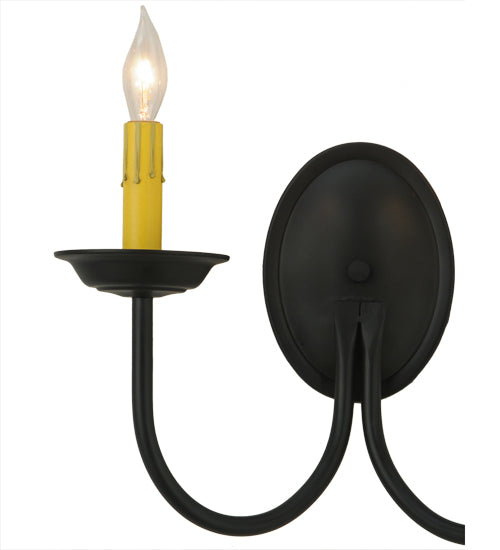 Meyda Lighting Classic 15" 2-Light Blackwash Wall Sconce With Ivory Faux Candlelight