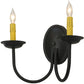 Meyda Lighting Classic 15" 2-Light Blackwash Wall Sconce With Ivory Faux Candlelight