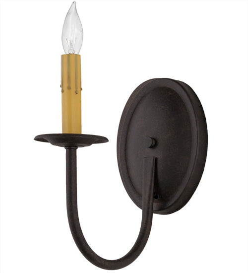 Meyda Lighting Classic 5" Chestnut Wall Sconce With Ivory Faux Candlelight