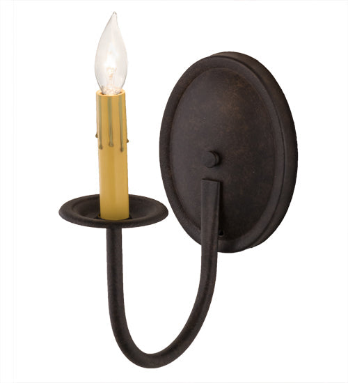 Meyda Lighting Classic 5" Chestnut Wall Sconce With Ivory Faux Candlelight