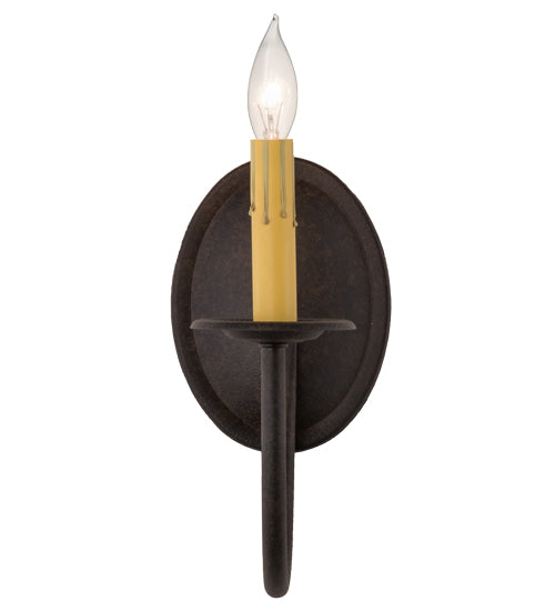 Meyda Lighting Classic 5" Chestnut Wall Sconce With Ivory Faux Candlelight