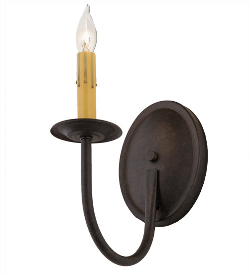 Meyda Lighting Classic 5" Chestnut Wall Sconce With Ivory Faux Candlelight