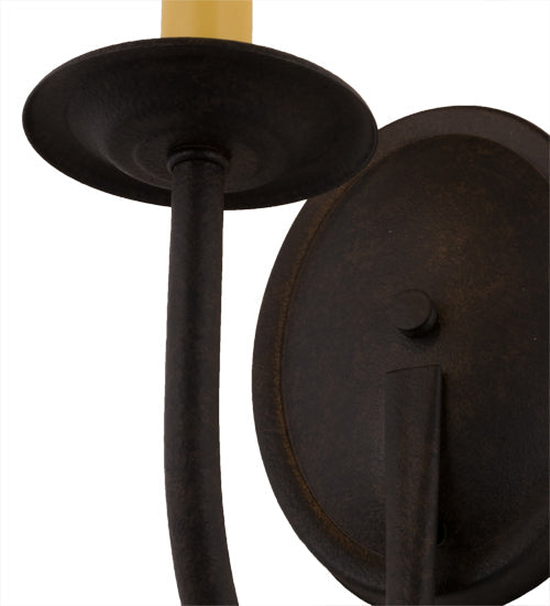Meyda Lighting Classic 5" Chestnut Wall Sconce With Ivory Faux Candlelight