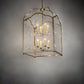 Meyda Lighting Claudette 32"Sq 8-Light Raw Brass Pendant Light With Ivory Faux Candlelight