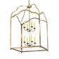Meyda Lighting Claudette 32"Sq 8-Light Raw Brass Pendant Light With Ivory Faux Candlelight