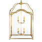 Meyda Lighting Claudette 32"Sq 8-Light Raw Brass Pendant Light With Ivory Faux Candlelight