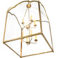 Meyda Lighting Claudette 32"Sq 8-Light Raw Brass Pendant Light With Ivory Faux Candlelight