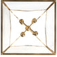 Meyda Lighting Claudette 32"Sq 8-Light Raw Brass Pendant Light With Ivory Faux Candlelight