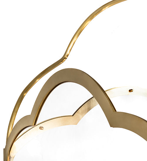 Meyda Lighting Claudette 32"Sq 8-Light Raw Brass Pendant Light With Ivory Faux Candlelight