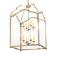 Meyda Lighting Claudette 32"Sq 8-Light Raw Brass Pendant Light With Ivory Faux Candlelight