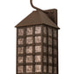 Meyda Lighting Clavos 10" Antique Rust Wall Sconce With Silver Mica Shade Glass