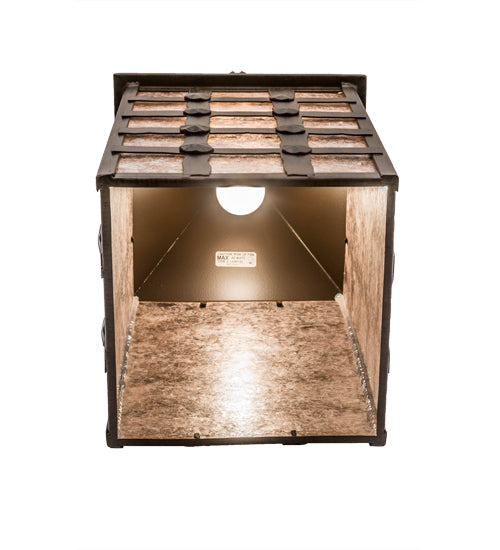Meyda Lighting Clavos 10" Classic Rust Wall Sconce With Silver Mica Shade Glass
