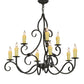 Meyda Lighting Clayton 36" 9-Light Antique Iron Gate Chandelier With Amber Faux Candlelight
