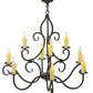 Meyda Lighting Clayton 36" 9-Light Antique Iron Gate Chandelier With Amber Faux Candlelight