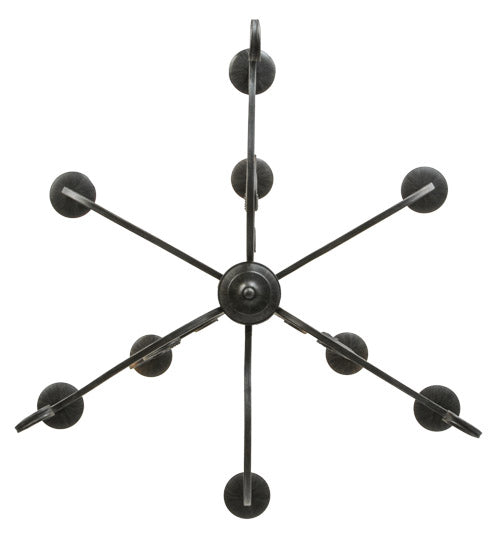 Meyda Lighting Clayton 36" 9-Light Antique Iron Gate Chandelier With Amber Faux Candlelight