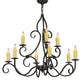 Meyda Lighting Clayton 36" 9-Light Antique Iron Gate Chandelier With Amber Faux Candlelight