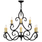 Meyda Lighting Clayton 36" 9-Light Blackwash Chandelier With Ivory Faux Candlelight