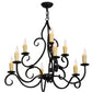 Meyda Lighting Clayton 36" 9-Light Blackwash Chandelier With Ivory Faux Candlelight