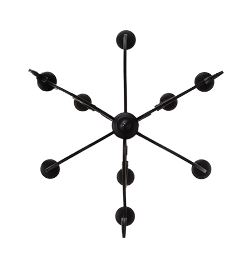 Meyda Lighting Clayton 36" 9-Light Blackwash Chandelier With Ivory Faux Candlelight