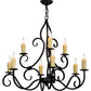 Meyda Lighting Clayton 36" 9-Light Blackwash Chandelier With Ivory Faux Candlelight