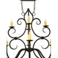 Meyda Lighting Clayton 60" 12-Light Gilded Tobacco Chandelier With Ivory Faux Candlelight