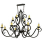 Meyda Lighting Clayton 60" 12-Light Gilded Tobacco Chandelier With Ivory Faux Candlelight