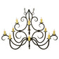 Meyda Lighting Clayton 60" 12-Light Gilded Tobacco Chandelier With Ivory Faux Candlelight