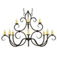 Meyda Lighting Clayton 60" 12-Light Gilded Tobacco Chandelier With Ivory Faux Candlelight