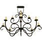 Meyda Lighting Clayton 60" 12-Light Gilded Tobacco Chandelier With Ivory Faux Candlelight