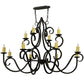 Meyda Lighting Clayton 60" 12-Light Gilded Tobacco Chandelier With Ivory Faux Candlelight