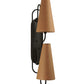 Meyda Lighting Clef 6" 2-Light Oil Rubbed Bronze Wall Sconce With Kraft Textrene Shade Glass
