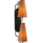Meyda Lighting Clef 6" 2-Light Oil Rubbed Bronze Wall Sconce With Kraft Textrene Shade Glass