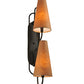 Meyda Lighting Clef 6" 2-Light Oil Rubbed Bronze Wall Sconce With Kraft Textrene Shade Glass