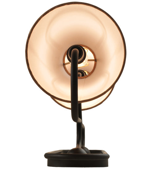 Meyda Lighting Clef 6" 2-Light Oil Rubbed Bronze Wall Sconce With Kraft Textrene Shade Glass