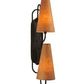 Meyda Lighting Clef 6" 2-Light Oil Rubbed Bronze Wall Sconce With Kraft Textrene Shade Glass