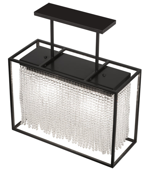Meyda Lighting Cleo 24" 2-Light Timeless Bronze Pendant Light With Clear Crystal Strands Shade Glass