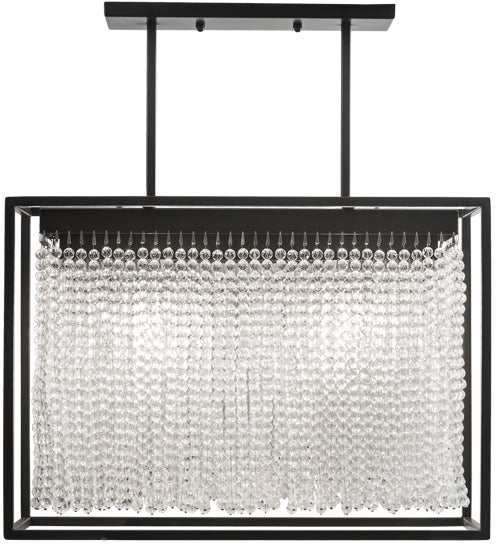 Meyda Lighting Cleo 24" 2-Light Timeless Bronze Pendant Light With Clear Crystal Strands Shade Glass