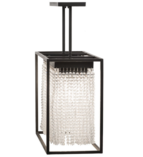 Meyda Lighting Cleo 24" 2-Light Timeless Bronze Pendant Light With Clear Crystal Strands Shade Glass